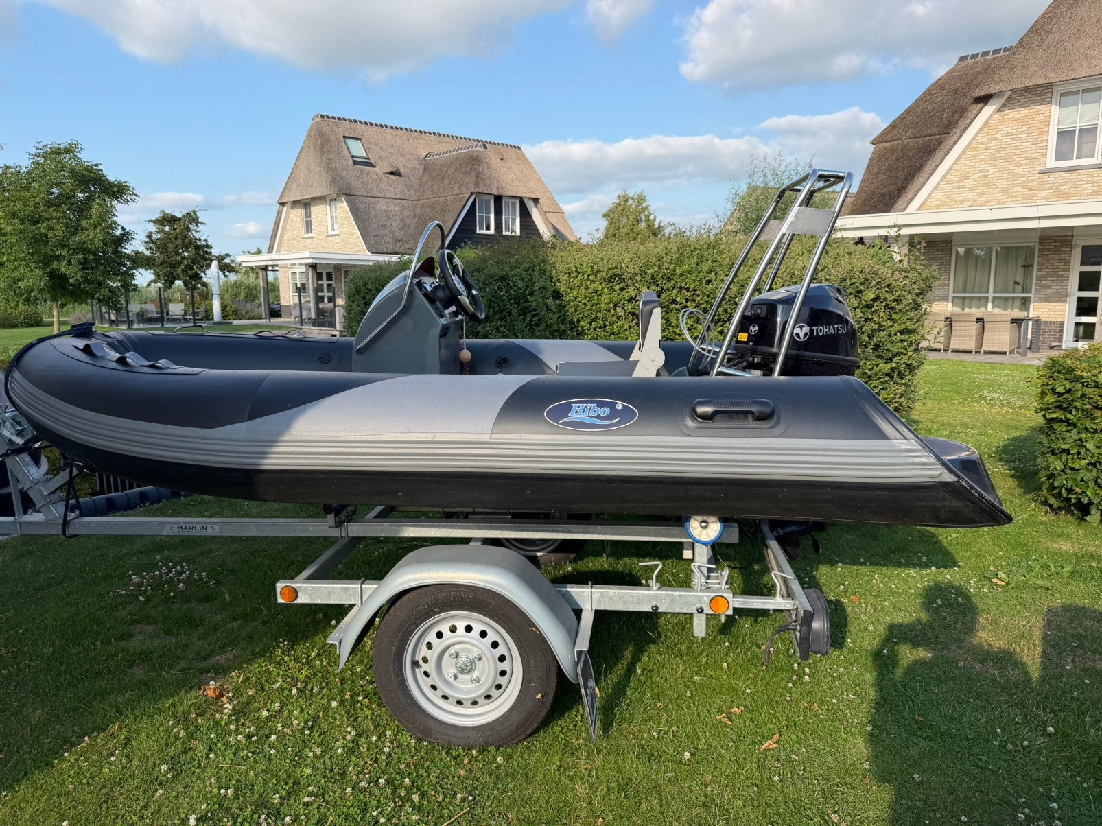 Rubberboot 330cm met Tohatsu Buitenboordmotor 9.8 PK, Watersport en Boten, Ophalen, Gebruikt, Inclusief motor, 2 m