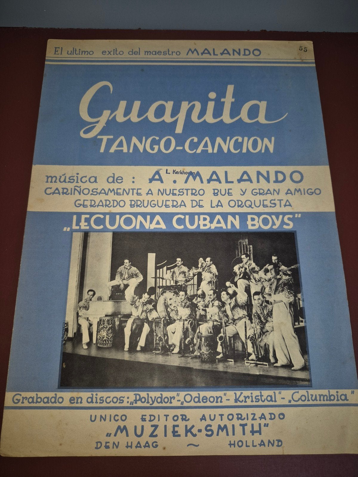 Guapita Tango-Cancion bladmuziek voor piano en accordeon, Ophalen of Verzenden