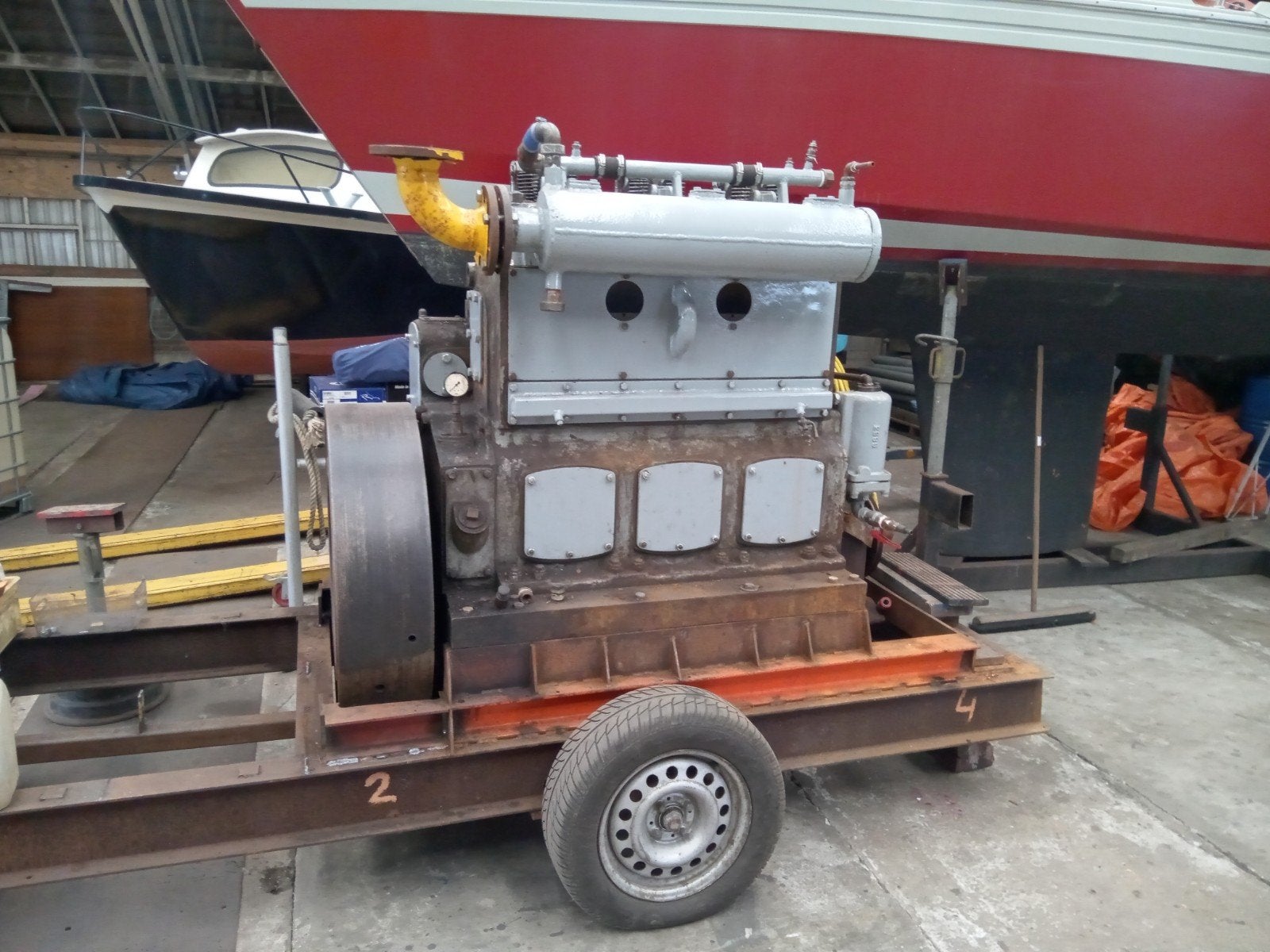 Deutz 3AM224 scheeps dieselmotor, Ophalen, Gebruikt, Motor en Techniek, Zeilboot of Motorboot