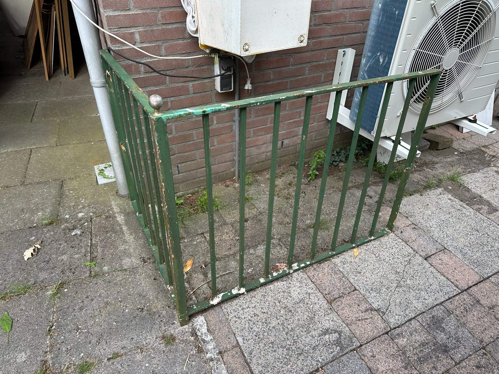 Gebruikt ijzeren hekwerk - groen en zwart, Ophalen, Gebruikt, IJzer, Spijlenhekwerk