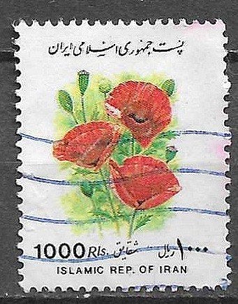 Iran postzegel  klaprozen, gestempeld-voor jebeek 0.05, Ophalen of Verzenden, Gestempeld, Midden-Oosten