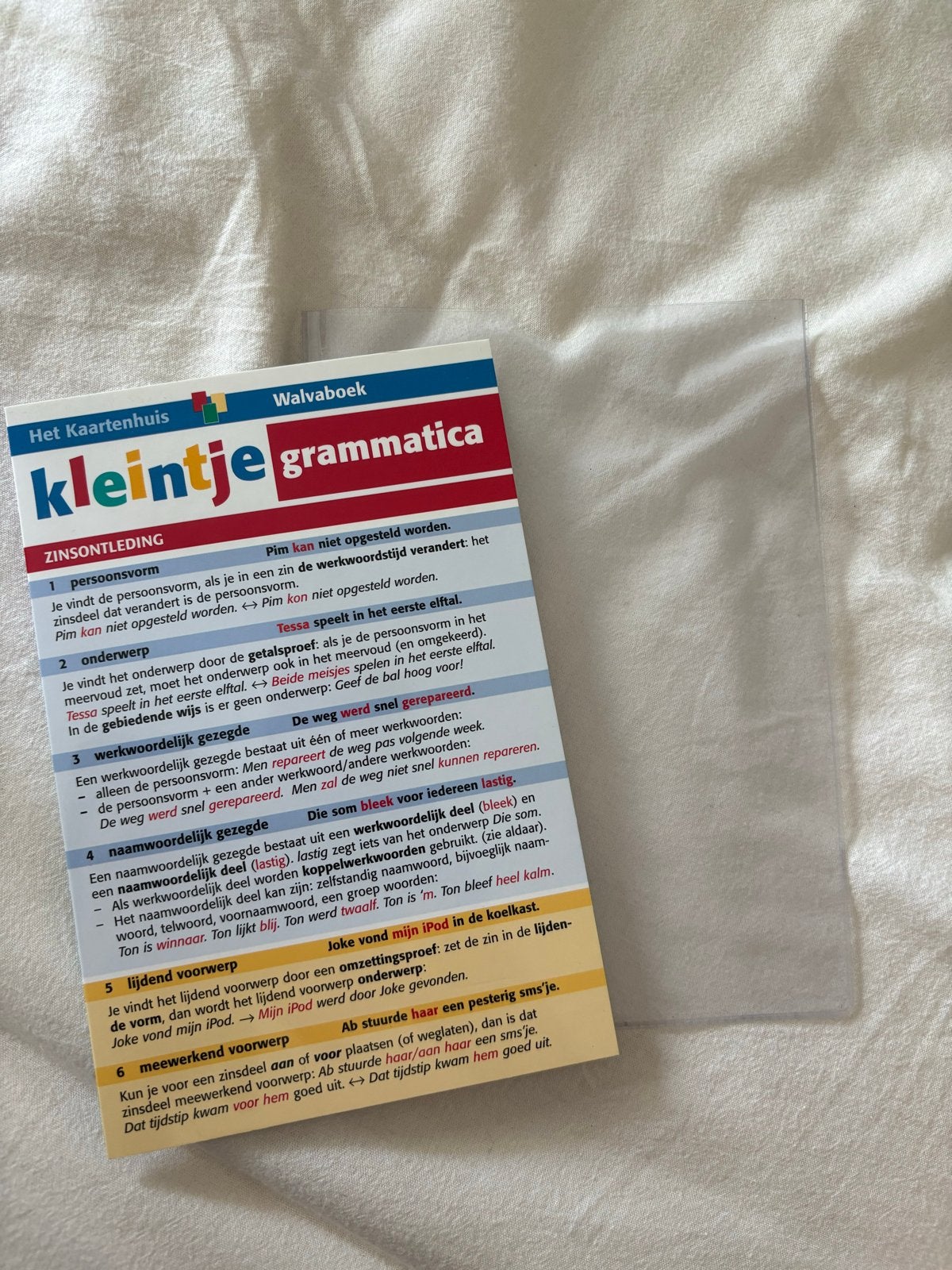 Het Kaartenhuis Kleintje Grammatica Walvaboek, Ophalen of Verzenden, Alpha, Zo goed als nieuw, Overige niveaus