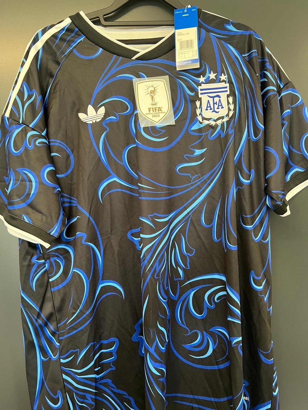 Adidas Argentinië FIFA WK 2022 Shirt Zwart/Blauw, Zwart, Nieuw, Overige maten, Ophalen of Verzenden