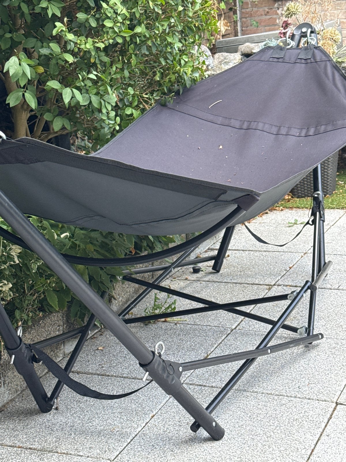 Handson opvouwbare hangmat met standaard, Tuin en Terras, Hangmatten, Ophalen, Binnen, Zo goed als nieuw, Met standaard