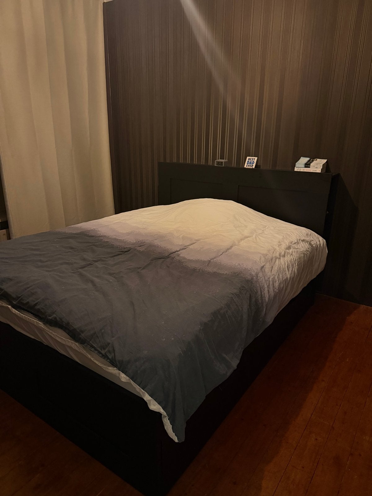 Ikea Brimnes bed 180x200cm met lades en opbergruimte, Ophalen, Gebruikt, Zwart, Tweepersoons