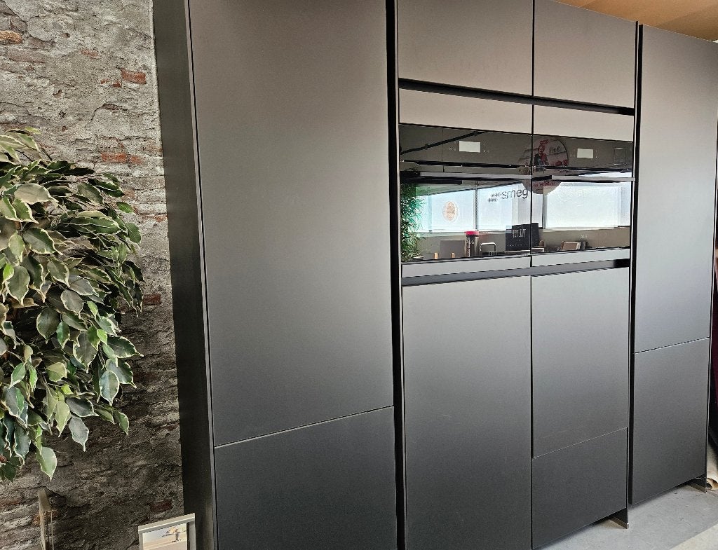 Keuken, pantry apparatenkast, hoge kasten, grijs glasoptiek, Huis en Inrichting, Ophalen, 200 cm of meer, Nieuw, 50 tot 100 cm