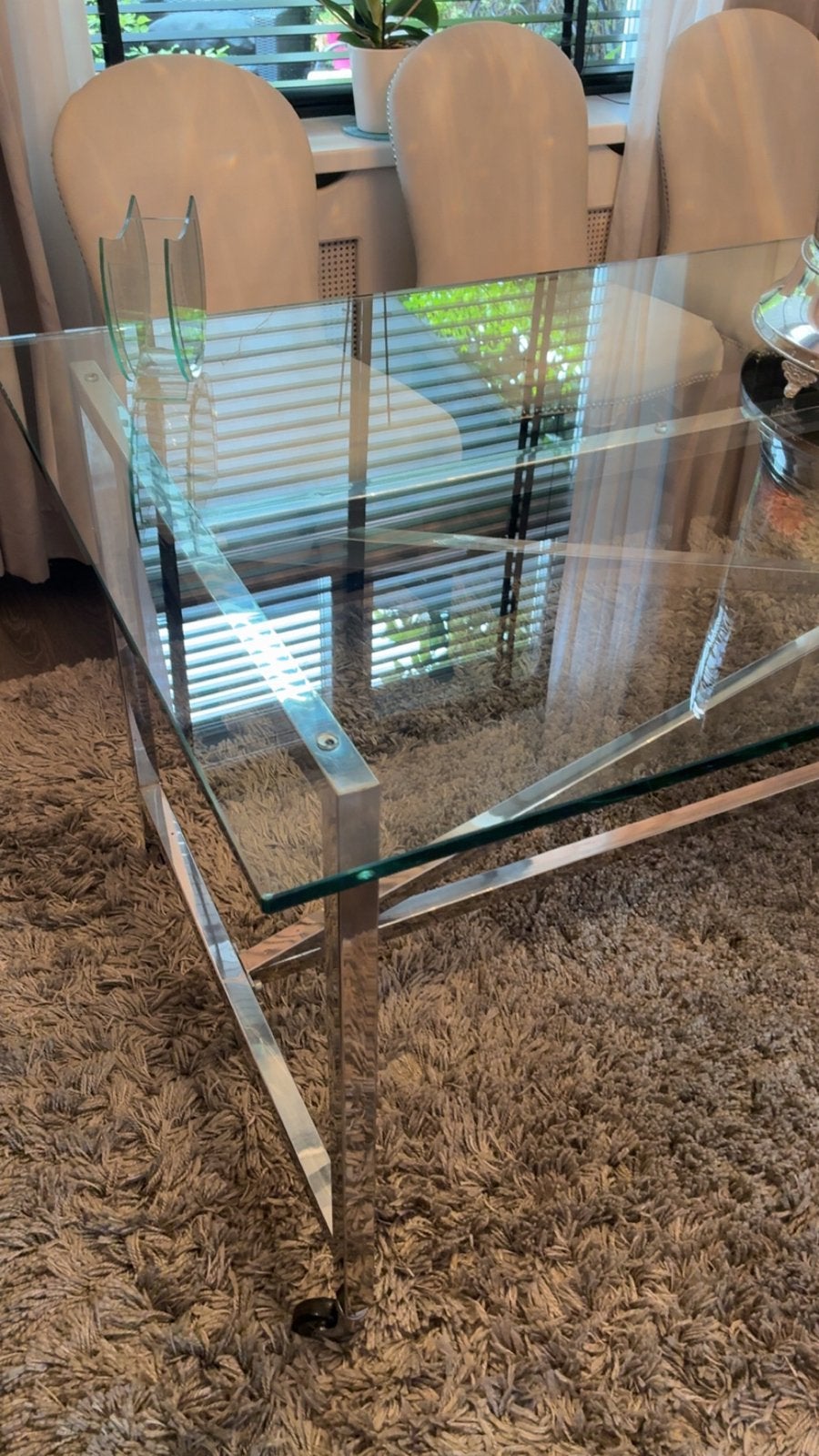 Glazen eettafel Eichholtz, Ophalen, 100 tot 150 cm, 50 tot 100 cm, Vier personen