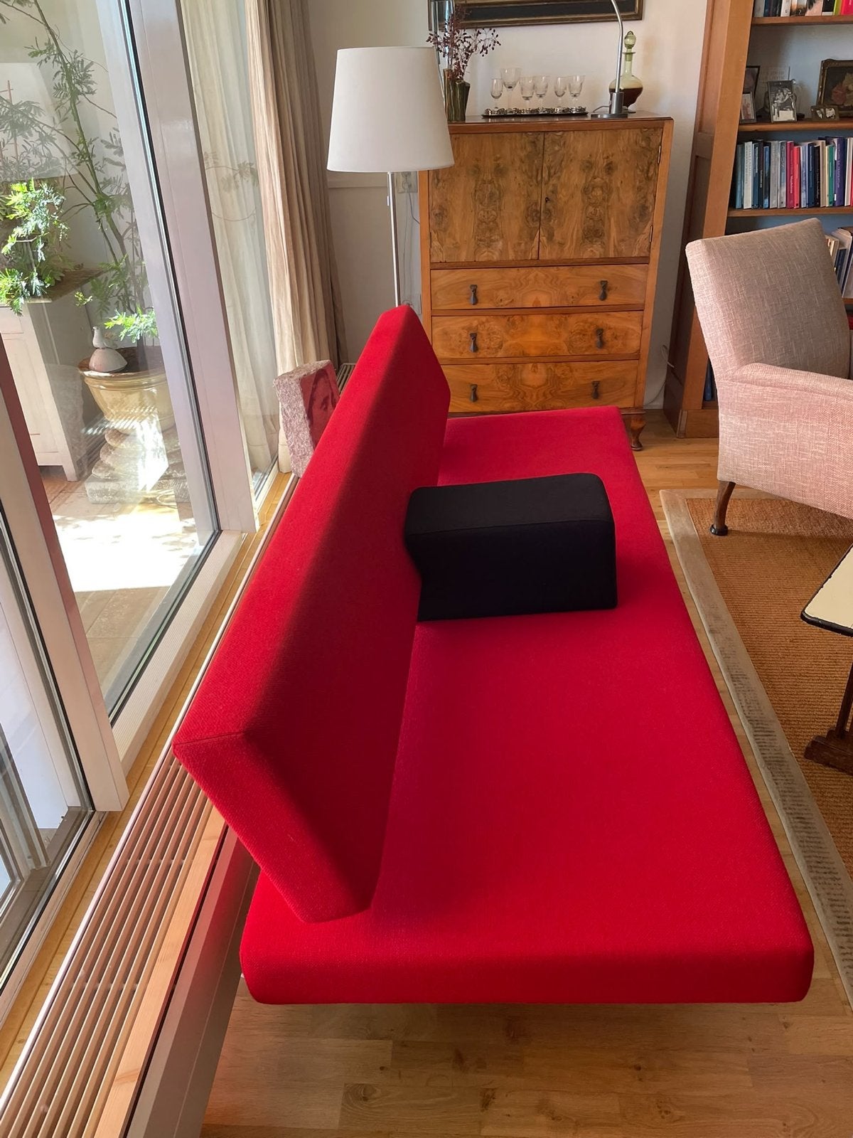 Design Slaapbank Gijs van der Sluis - Zo goed als nieuw, Huis en Inrichting, Ophalen, Zo goed als nieuw, Rood, Overige maten