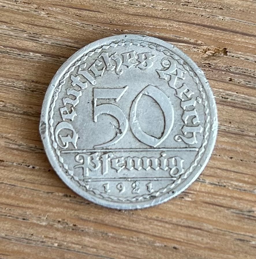 Duitse 50 Pfennig munt 1921, Ophalen of Verzenden, Duitsland, Losse munt