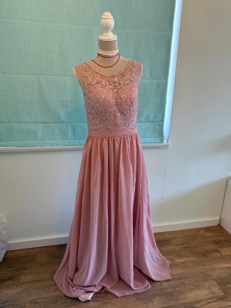 Galajurk - Roze - Chiffon-Satijn, Galajurk, Nieuw, Onbekend, Roze