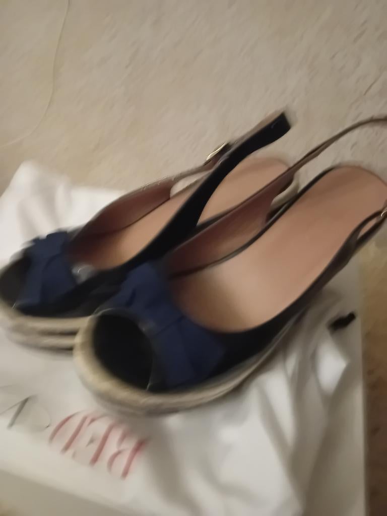 Red V plateau espadrille van red valentino in navy white 38, Zo goed als nieuw, Schoenen met hoge hakken, Verzenden, Blauw