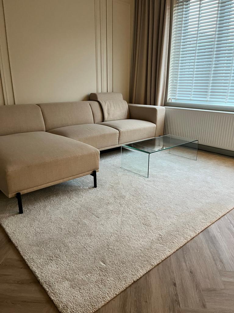 IKEA STOENSE Vloerkleed, laagpolig, Beige, 200x300 cm, Huis en Inrichting, Ophalen of Verzenden, Zo goed als nieuw