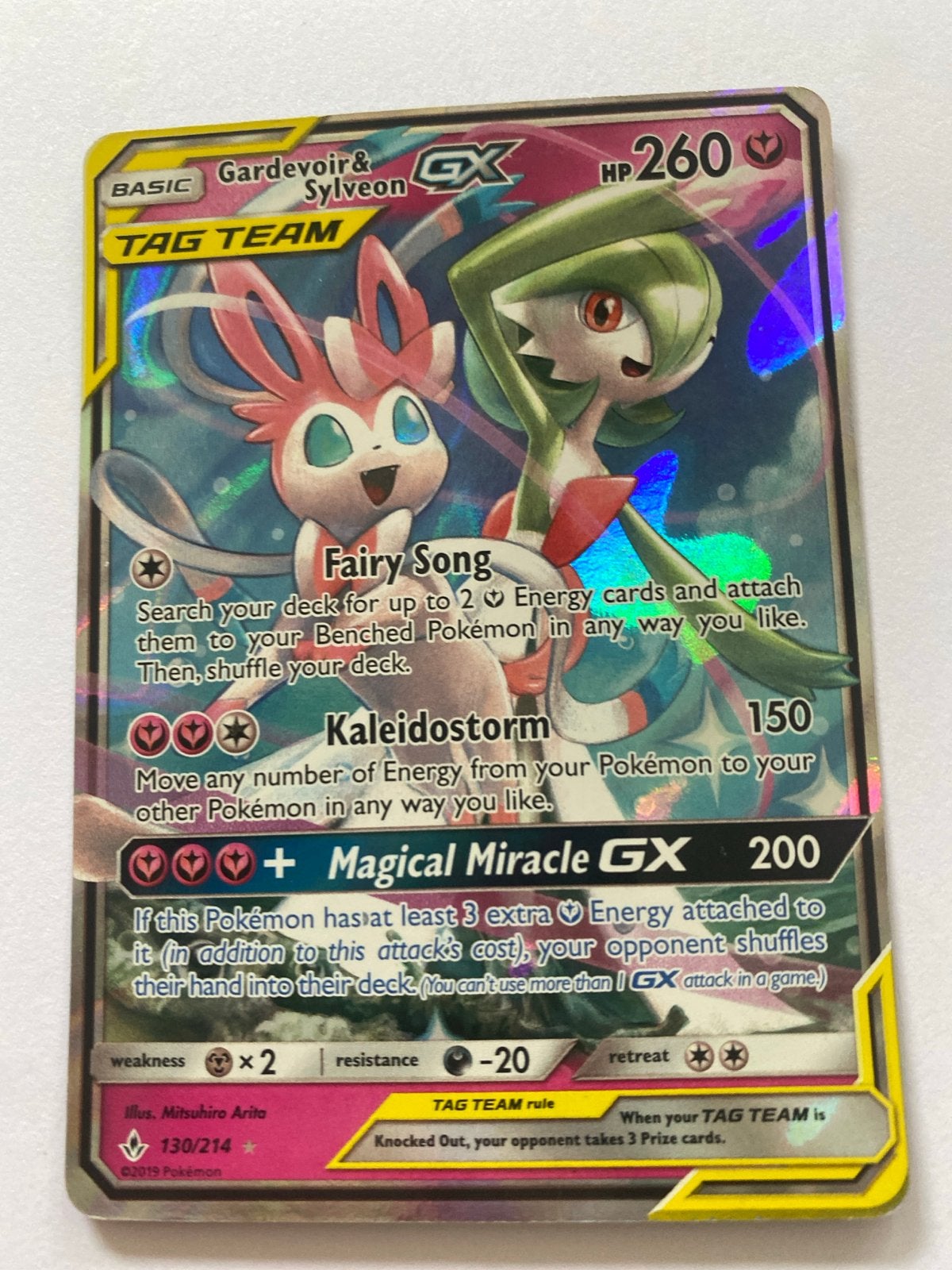 Pokémon Kaart: Gardevoir & Sylveon GX TAG TEAM (Foil), Ophalen of Verzenden, Gebruikt, Losse kaart, Foil