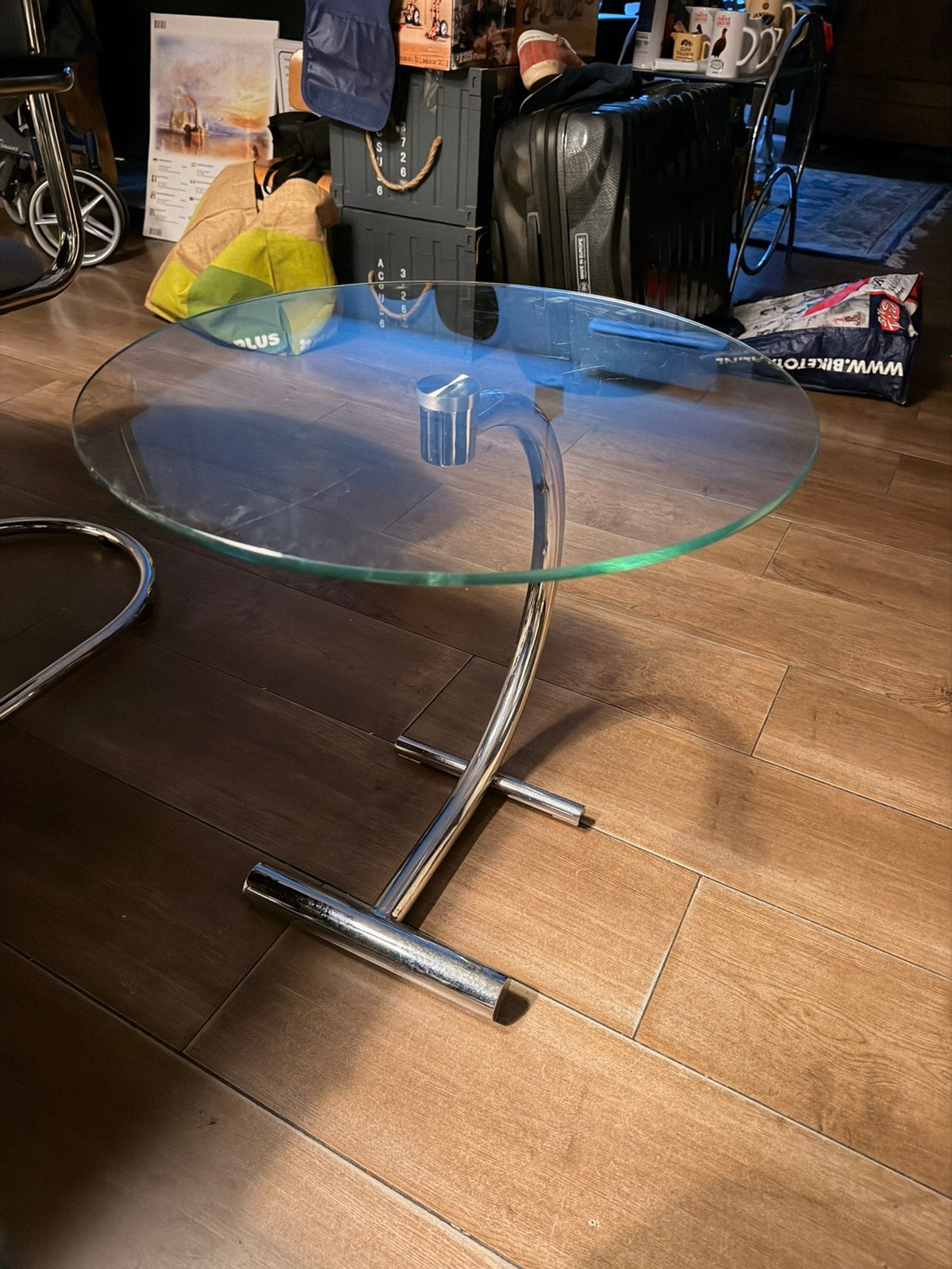 Vintage bijzettafel, 45 tot 60 cm, Minder dan 55 cm, Gebruikt, Rond