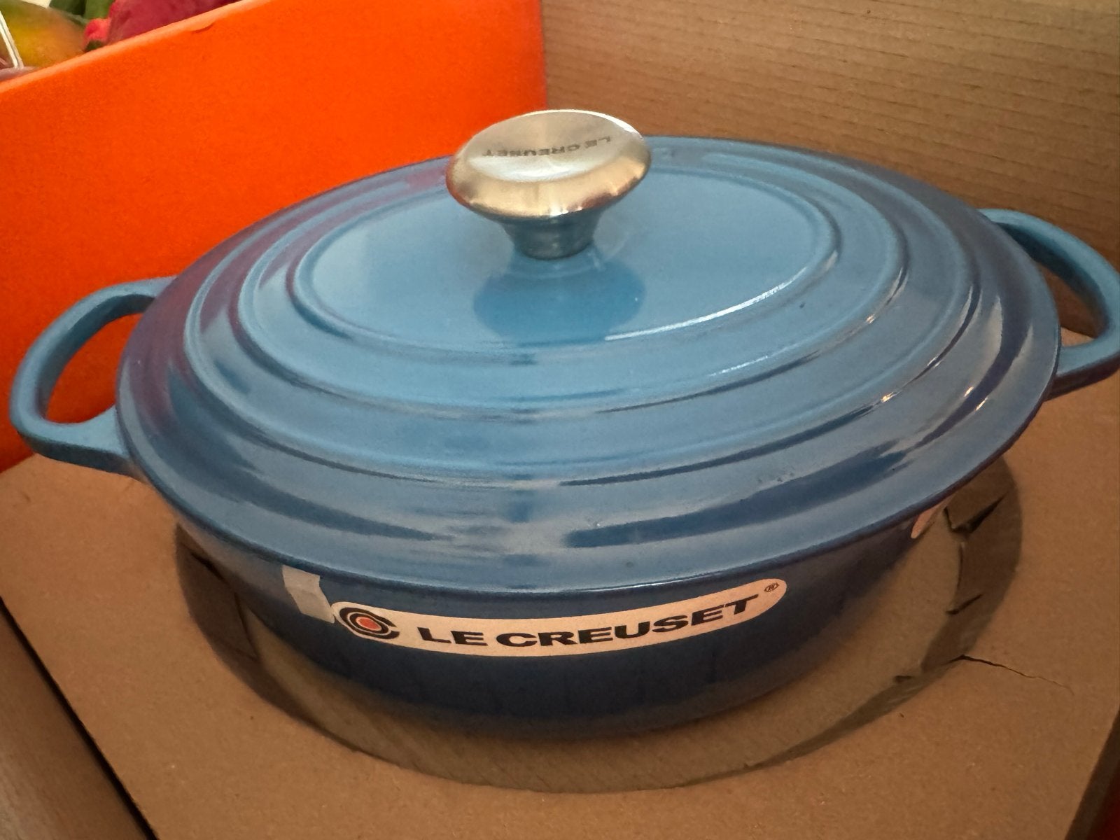 Le Creuset Braadpan Ovaal 27cm Azure Blauw, Le Creuset, Blauw, Nieuw, Ophalen of Verzenden