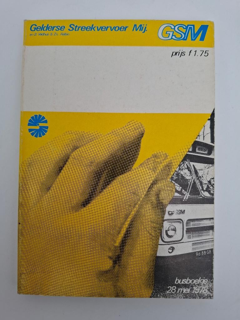 busboekje GSM Gelderland 1978, Verzenden, Gebruikt, Bus of Metro, Boek of Tijdschrift