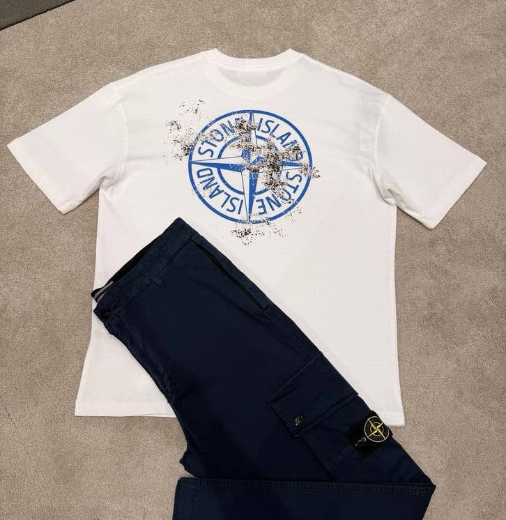 Stone island t-shirt print, Verzenden, Nieuw, Maat 46 (S) of kleiner, Wit