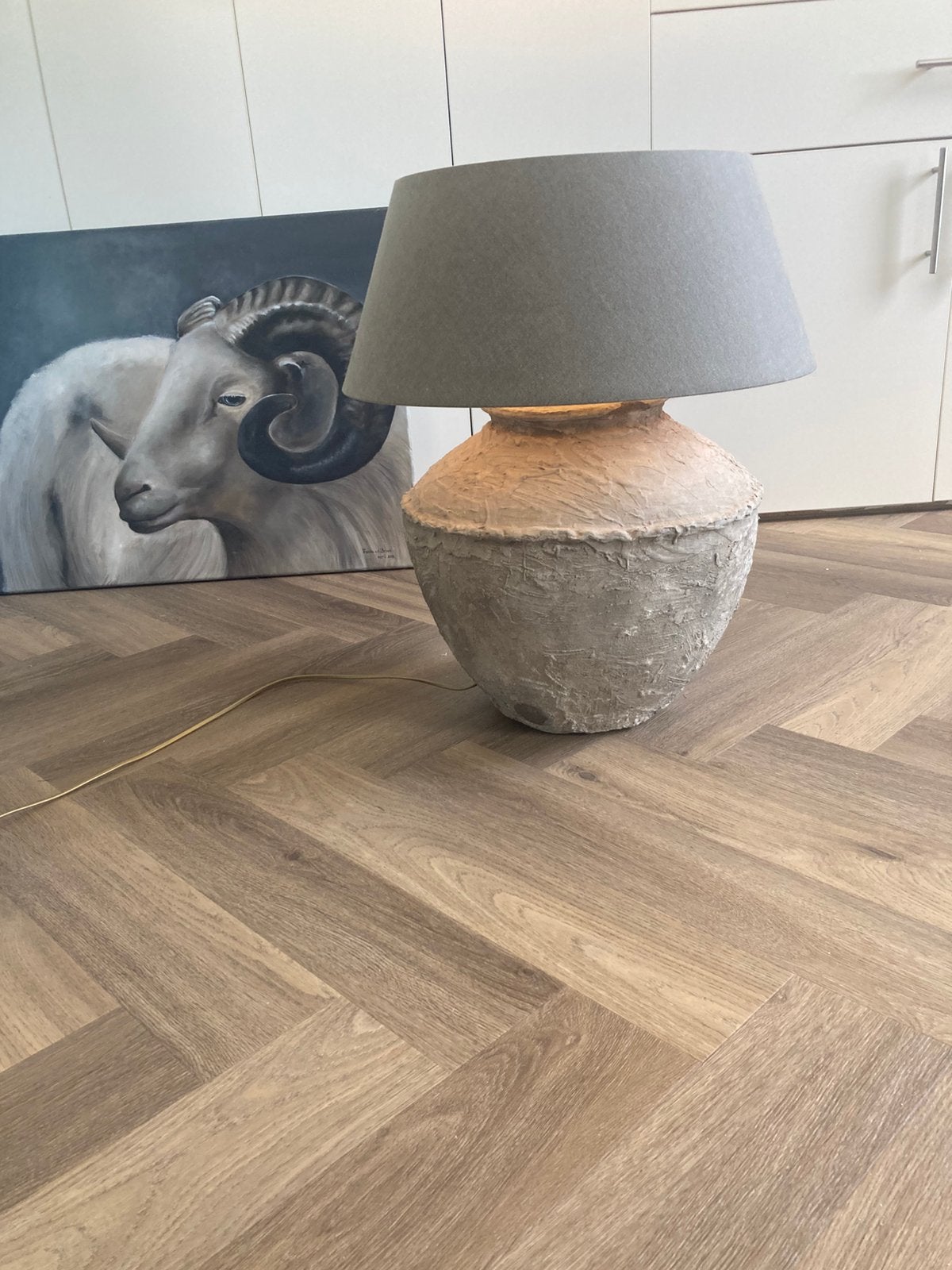 Landelijke kruiklamp, Ophalen, Beige