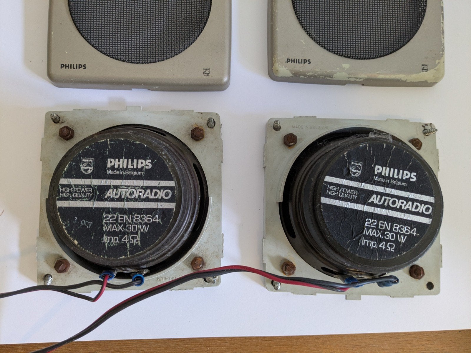Luidsprekers 2 x, Philips 22EN8364, 30 Watt, 4 Ohm., Ophalen of Verzenden, Gebruikt