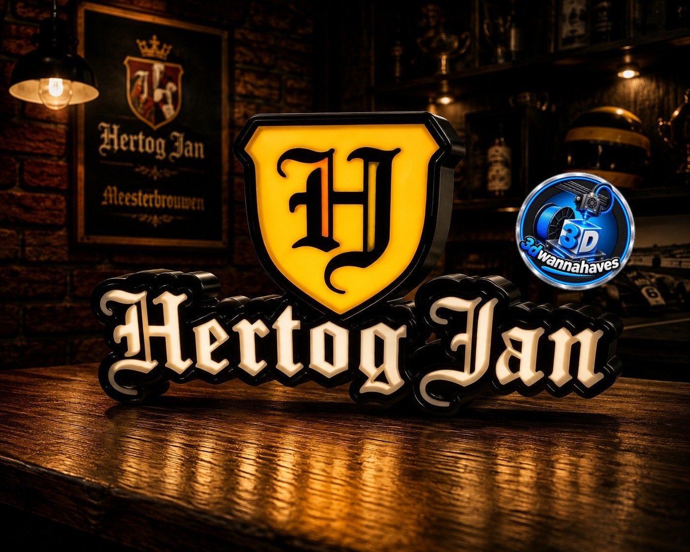 Hertog Jan Lichtreclame - Perfect voor Mancave/Bar, Verzamelen, Biermerken, Ophalen of Verzenden, Nieuw, Reclamebord, Plaat of Schild