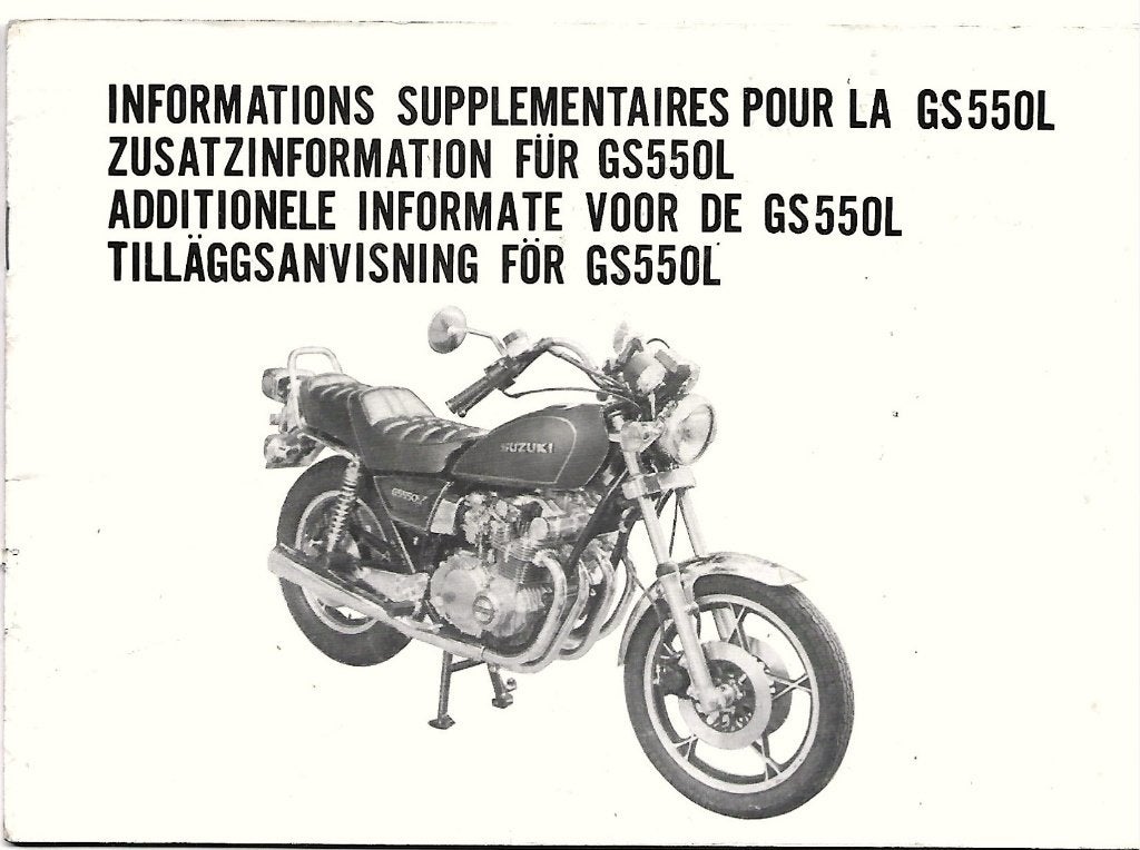 Suzuki GS550 L informatie motor (8006z), Motoren, Handleidingen en Instructieboekjes, Ophalen of Verzenden, Suzuki
