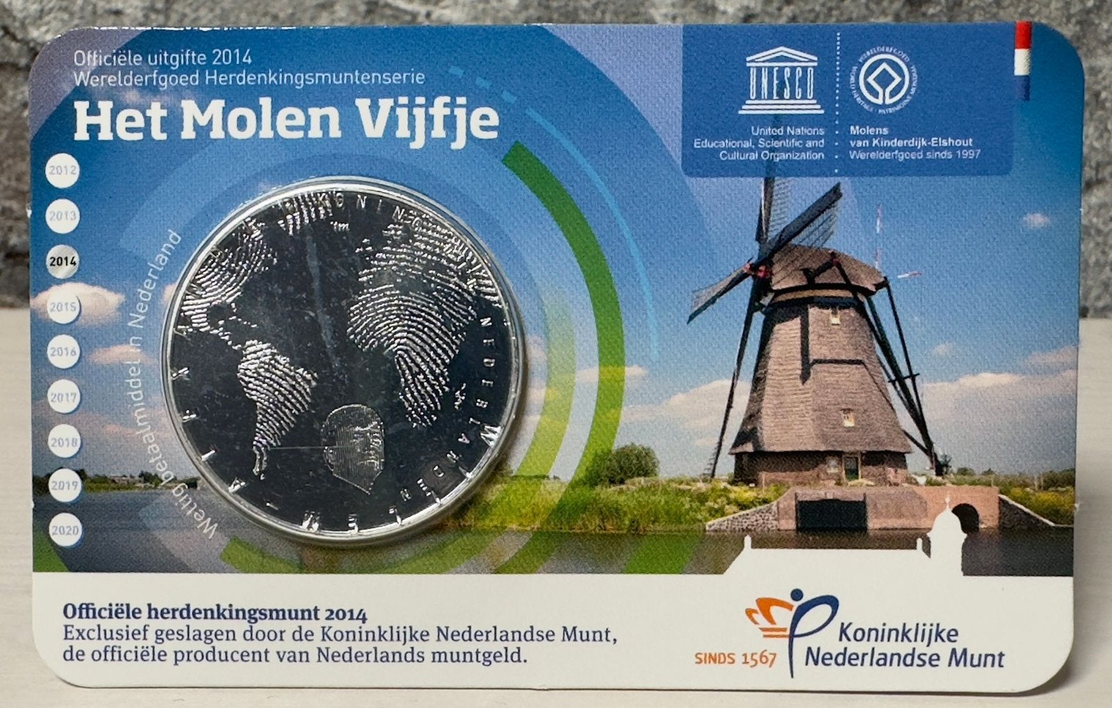 Het molen vijfje UNC coincard, Postzegels en Munten, Munten | Nederland, Ophalen of Verzenden, Koningin Beatrix, Euro's