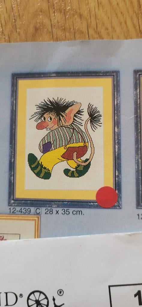 Borduurpakket trol, Eva Rosenstand 12-439, 28x35cm, Ophalen of Verzenden, Zo goed als nieuw, Handborduren, Borduurpakket