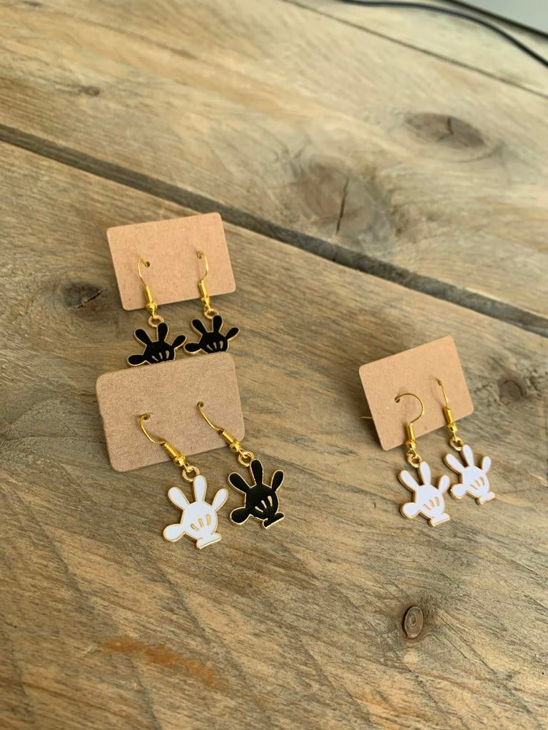 Mickey mouse, Sieraden, Tassen en Uiterlijk, Oorbellen, Overige materialen, Hangers, Wit, Nieuw