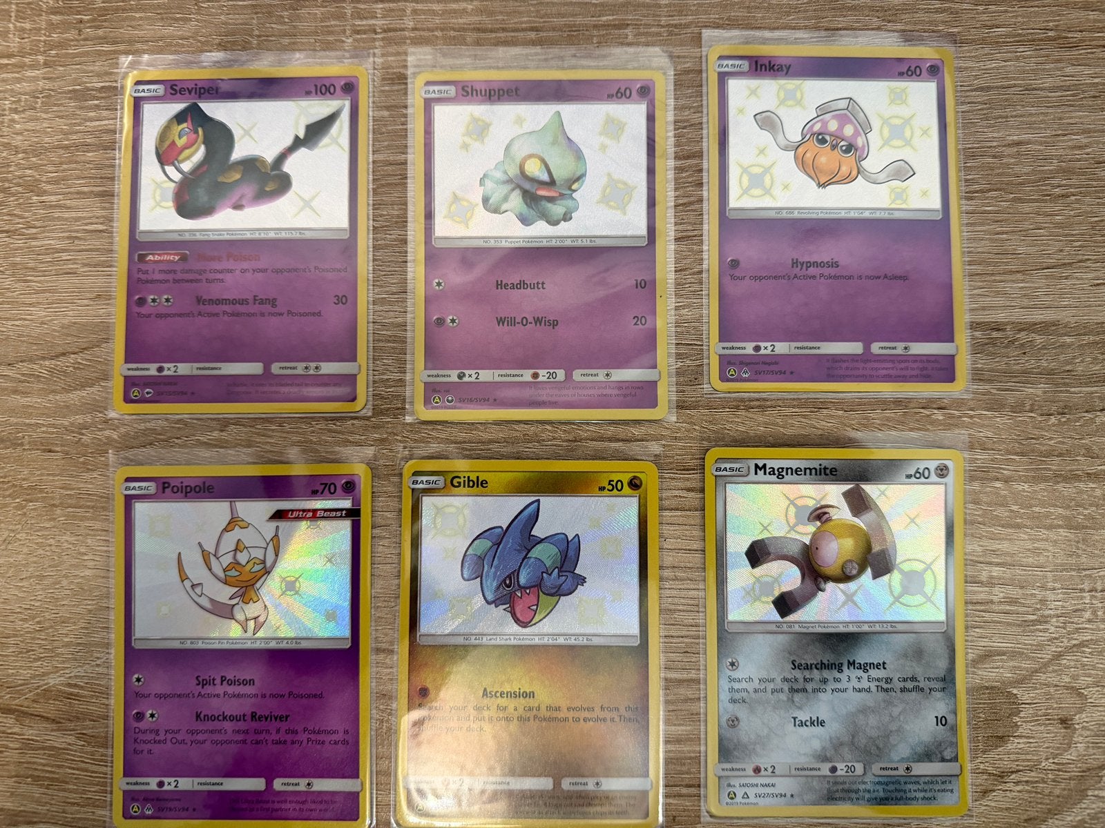 Pokemon- Hidden Fates ( 6 SV kaarten ), Ophalen of Verzenden, Zo goed als nieuw, Meerdere kaarten