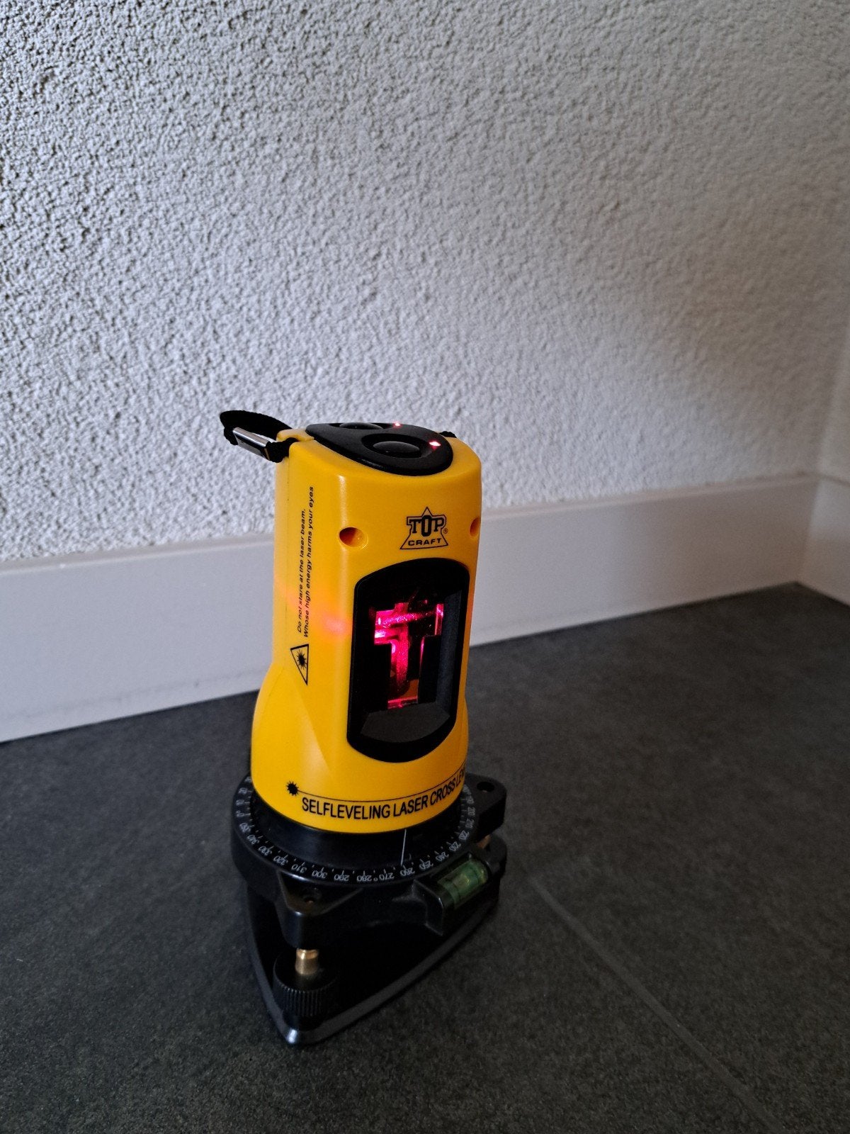 Top Craft zelfnivellerende kruislijnlaser met statief, Ophalen of Verzenden, Gebruikt