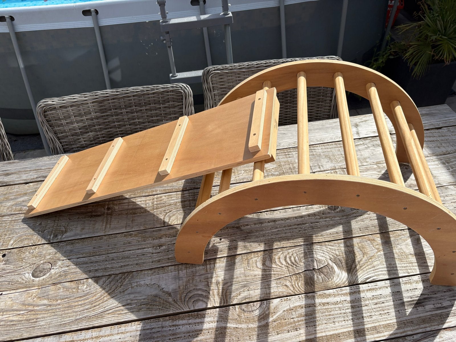 Montessori klimrek met glijbaan/klimplank, Kinderen en Baby's, Speelgoed | Houten speelgoed, Ophalen, Gebruikt, Overige typen