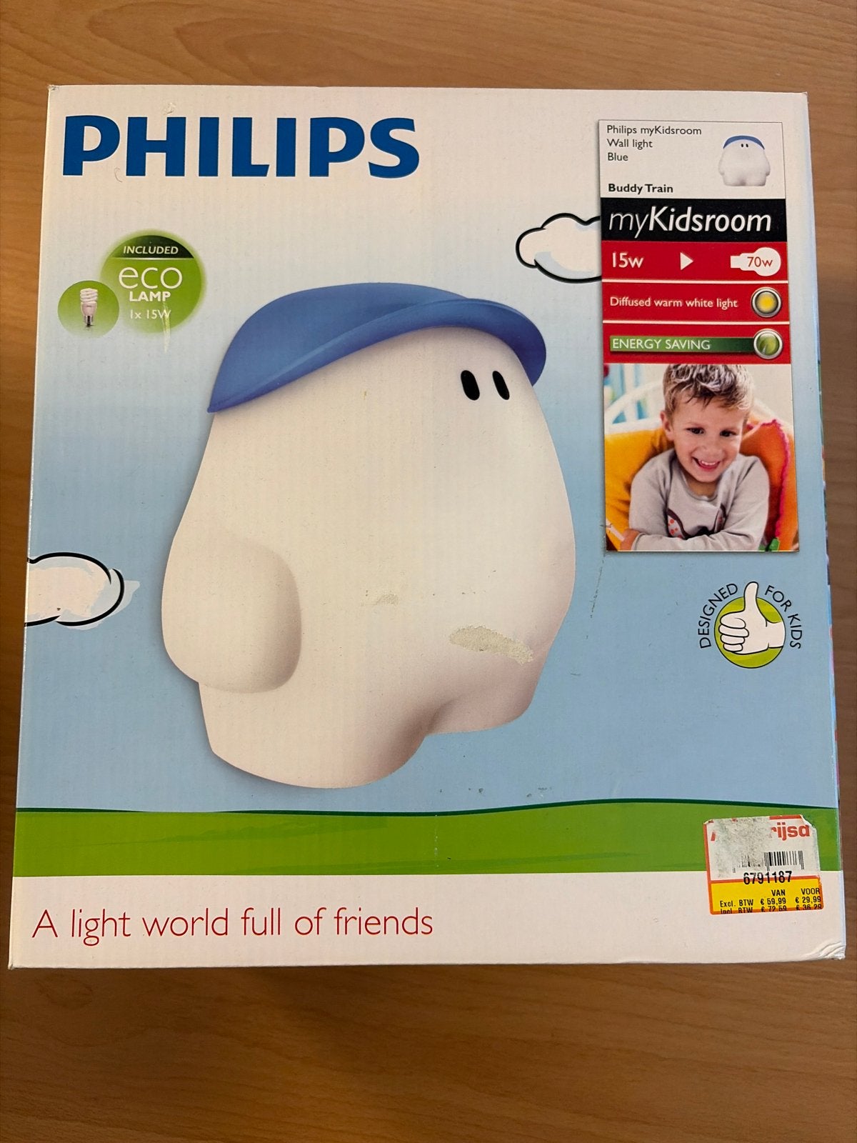 Philips myKidsroom Buddy Train wandlamp - Blauw, Ophalen of Verzenden, Nieuw, Overige typen