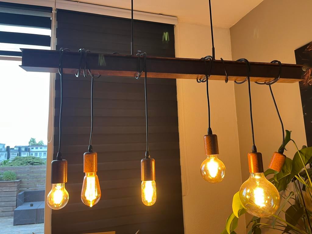 Eettafel lamp, Ophalen, Zo goed als nieuw, Metaal, 75 cm of meer