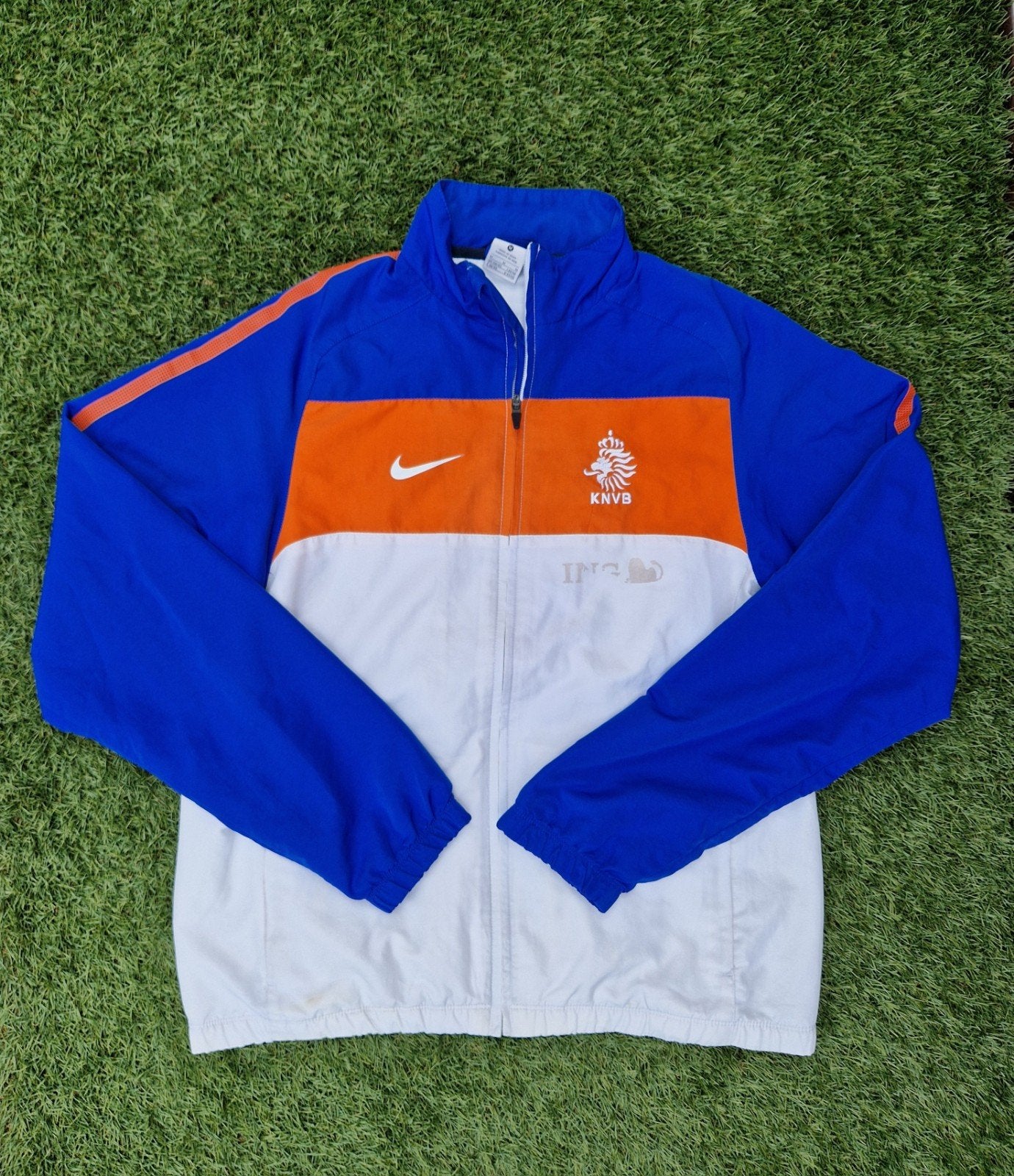 Nederlands elftal jack 2010 KNVB Oranje shirt vest M, Maat 48/50 (M), Wit, Nike, Ophalen of Verzenden