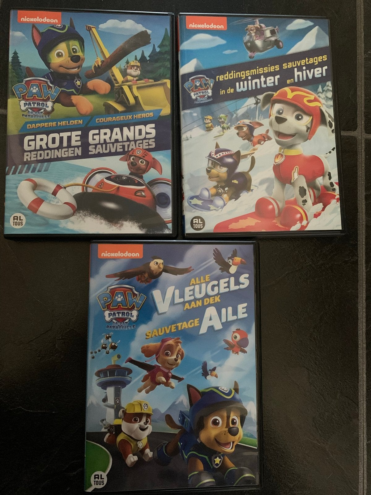 Paw Patrol DVD 3 stuks, Gebruikt, Verzamelbox, Alle leeftijden, Familie