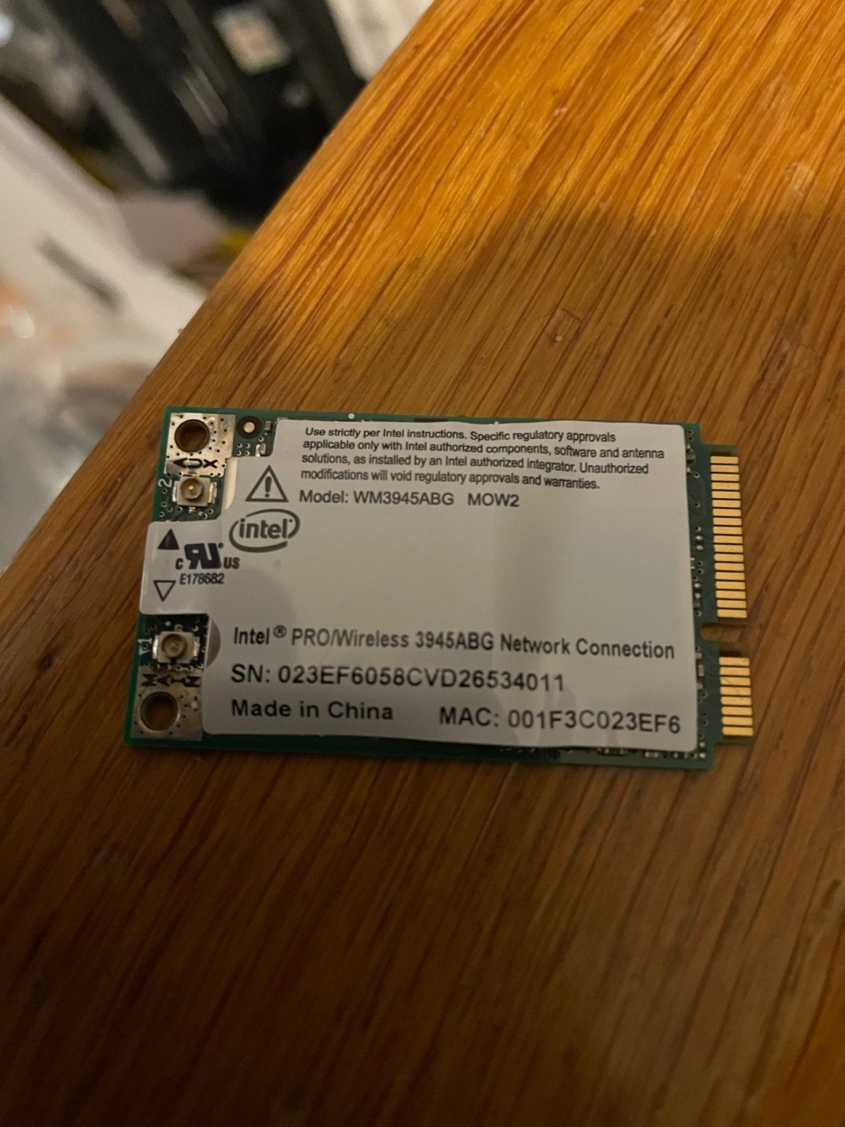 Intel PRO/Wireless 3945ABG Mini PCIe WLAN-kaart, Computers en Software, Ophalen of Verzenden, Gebruikt, Intern