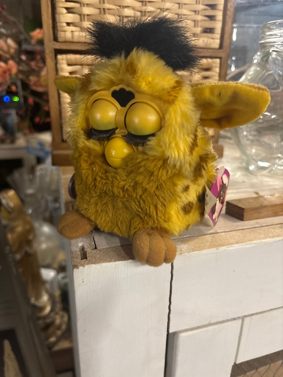 Furby knuffel geel met vlekken en label, Overige merken, Overige typen, Ophalen of Verzenden, Middelgroot (20 tot 80 cm)