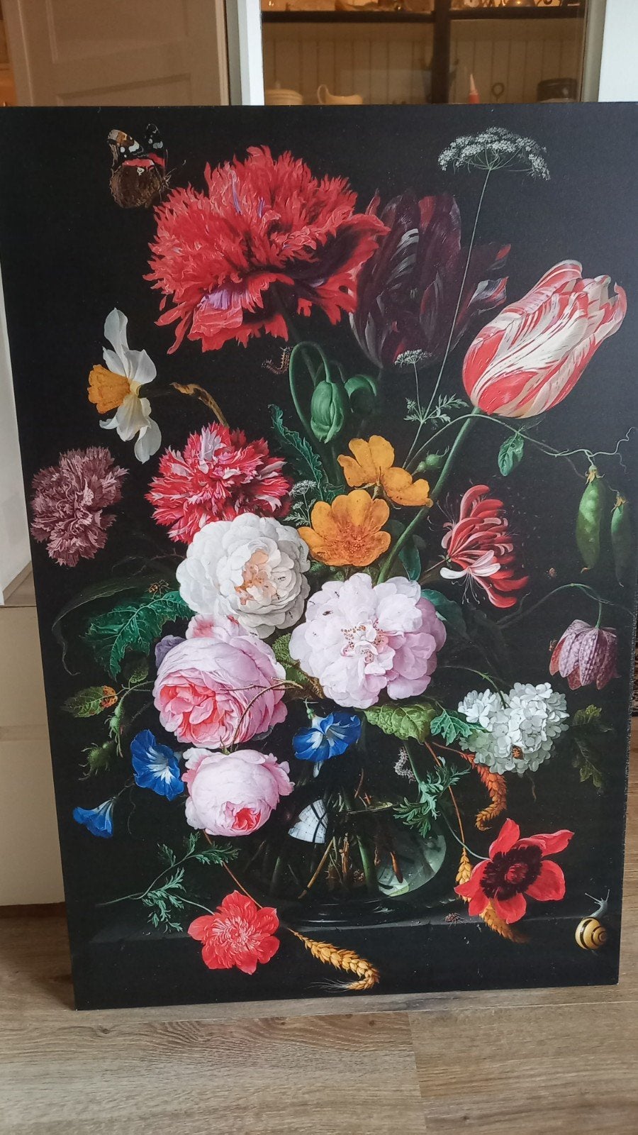 Canvas botanisch boeket, Ophalen