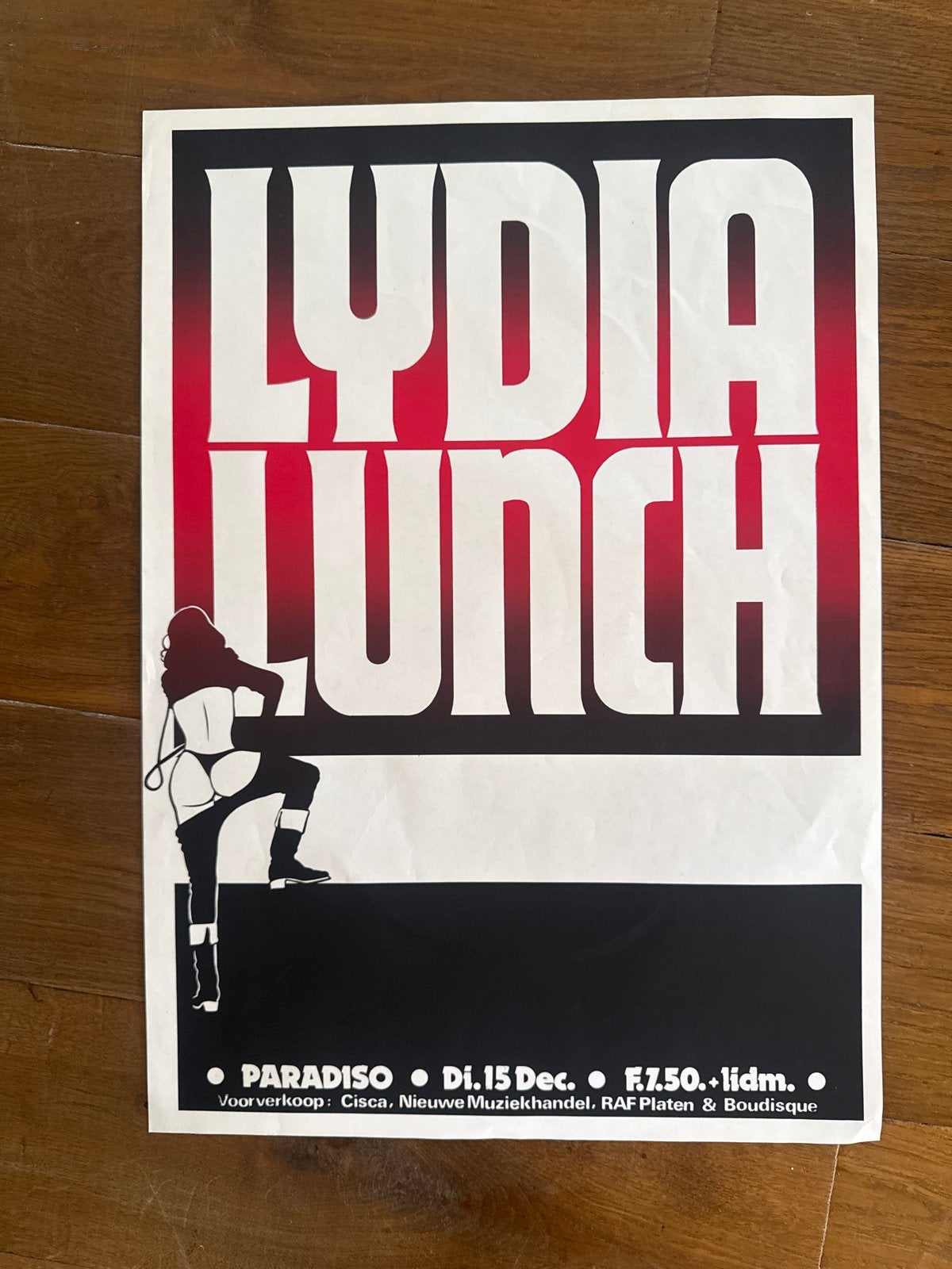 Lydia Lunch Paradiso Poster, Ophalen of Verzenden, A1 t/m A3, Muziek, Rechthoekig Staand