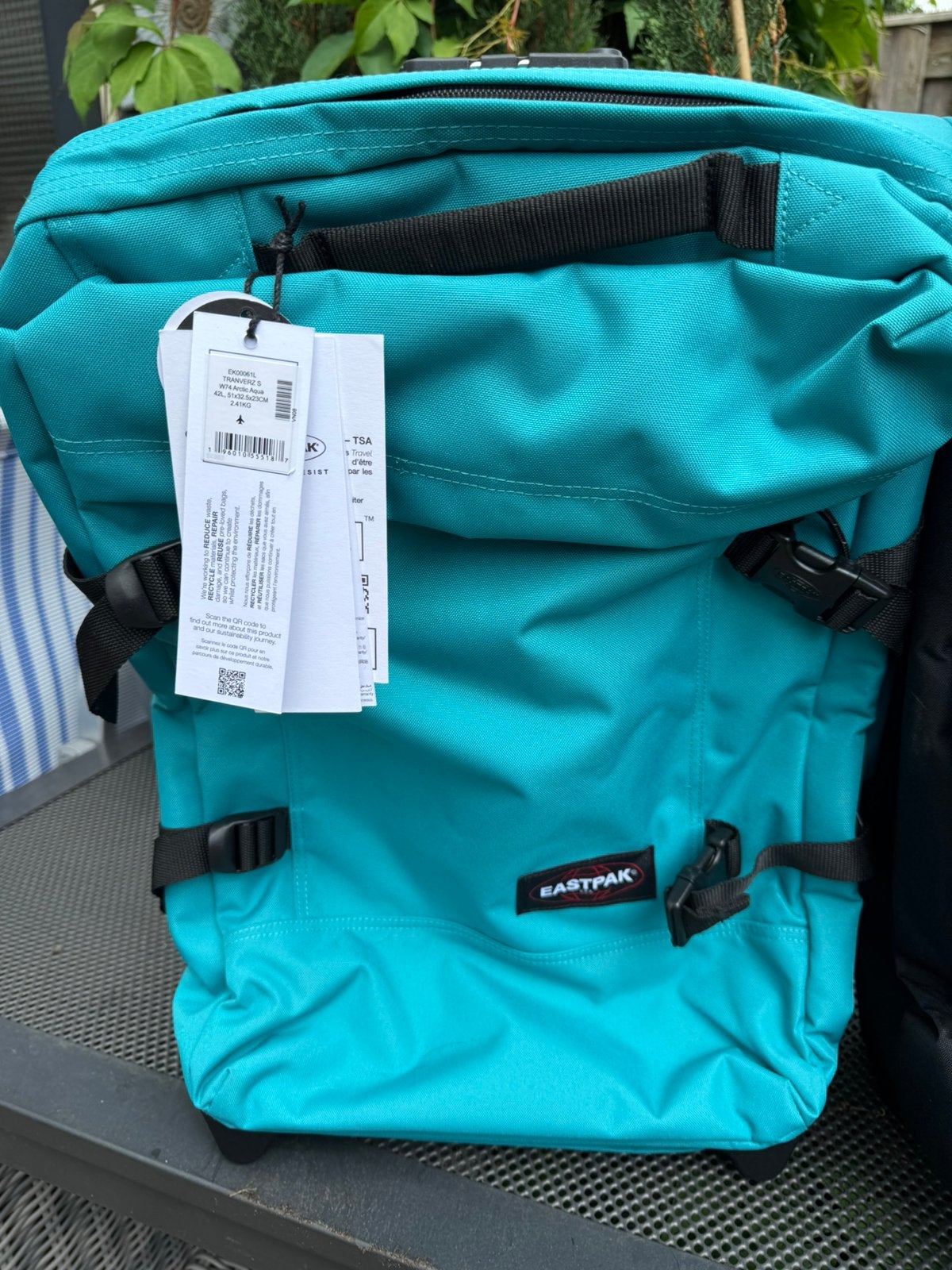 NIEUW mooie, sterkte Eastpak Tranverz reistas S, Arctic Aqua, 40 tot 60 cm, Overige kleuren, Ophalen of Verzenden, Wieltjes