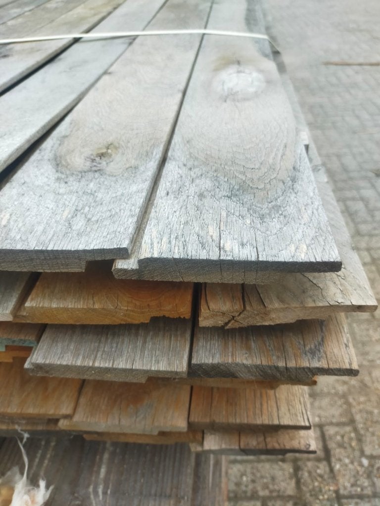 Mooie eiken channelsiding planken - 250 cm, Ophalen, Minder dan 25 mm, Eiken, Nieuw