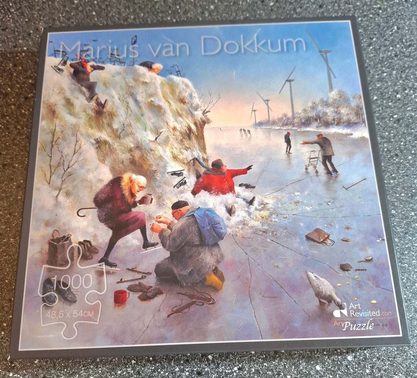 Marius van Dokkum puzzel  ijspret 1000 stukjes, Ophalen of Verzenden, 500 t/m 1500 stukjes, Zo goed als nieuw