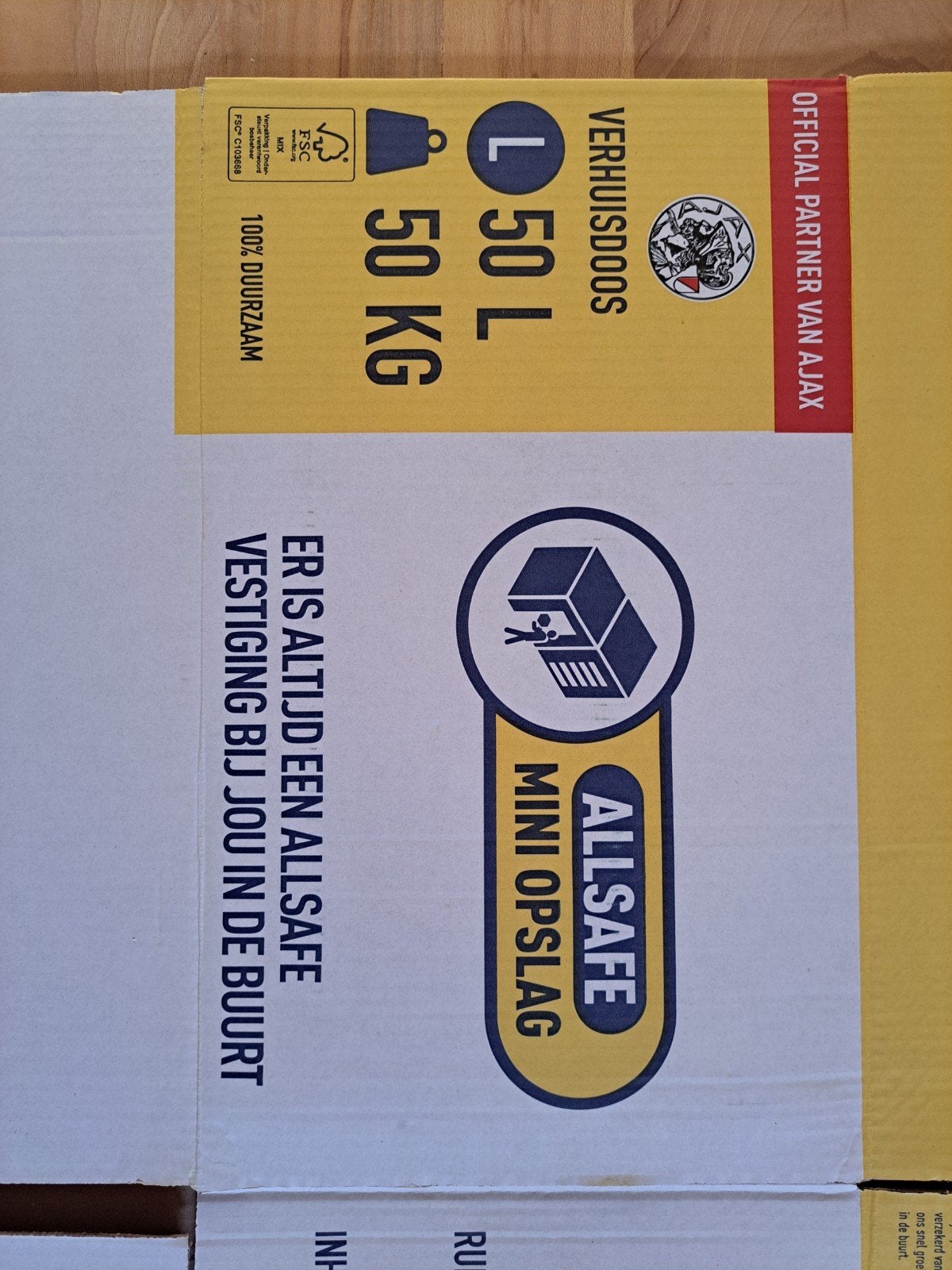 40 Verhuisdozen Allsafe 50L 50kg, Ophalen, Opvouwbaar, 50 tot 75 cm, Minder dan 40 cm