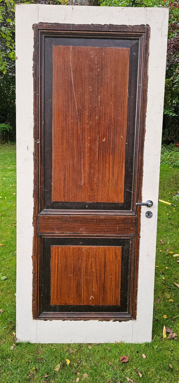 Oude houten binnendeur met paneeldetails, Ophalen, Gebruikt, 80 tot 100 cm, 215 cm of meer