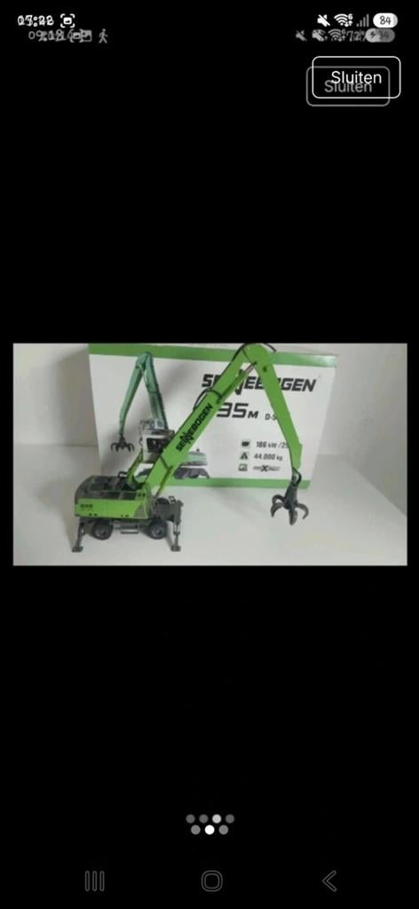 miniatuur 1:50 kraan sennebogen 835m D-serie, Ophalen of Verzenden, Zo goed als nieuw, Hijskraan, Tractor of Landbouw