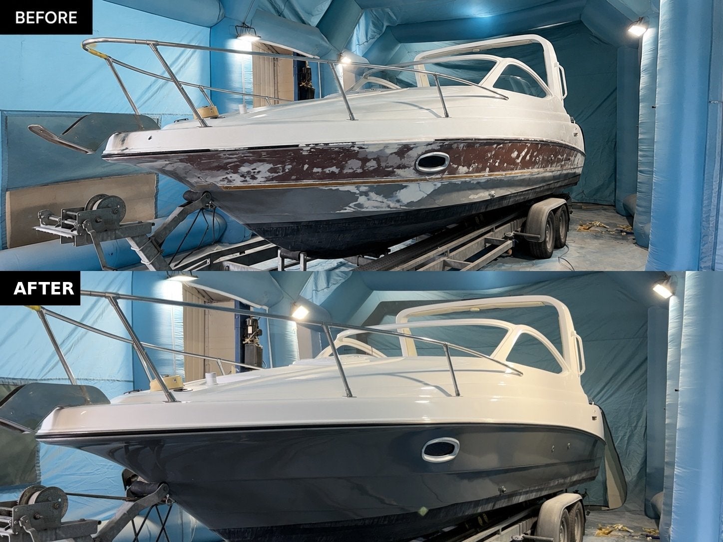 Foto 7 van Boot spuiten verven bekleding vervangen restoreren project