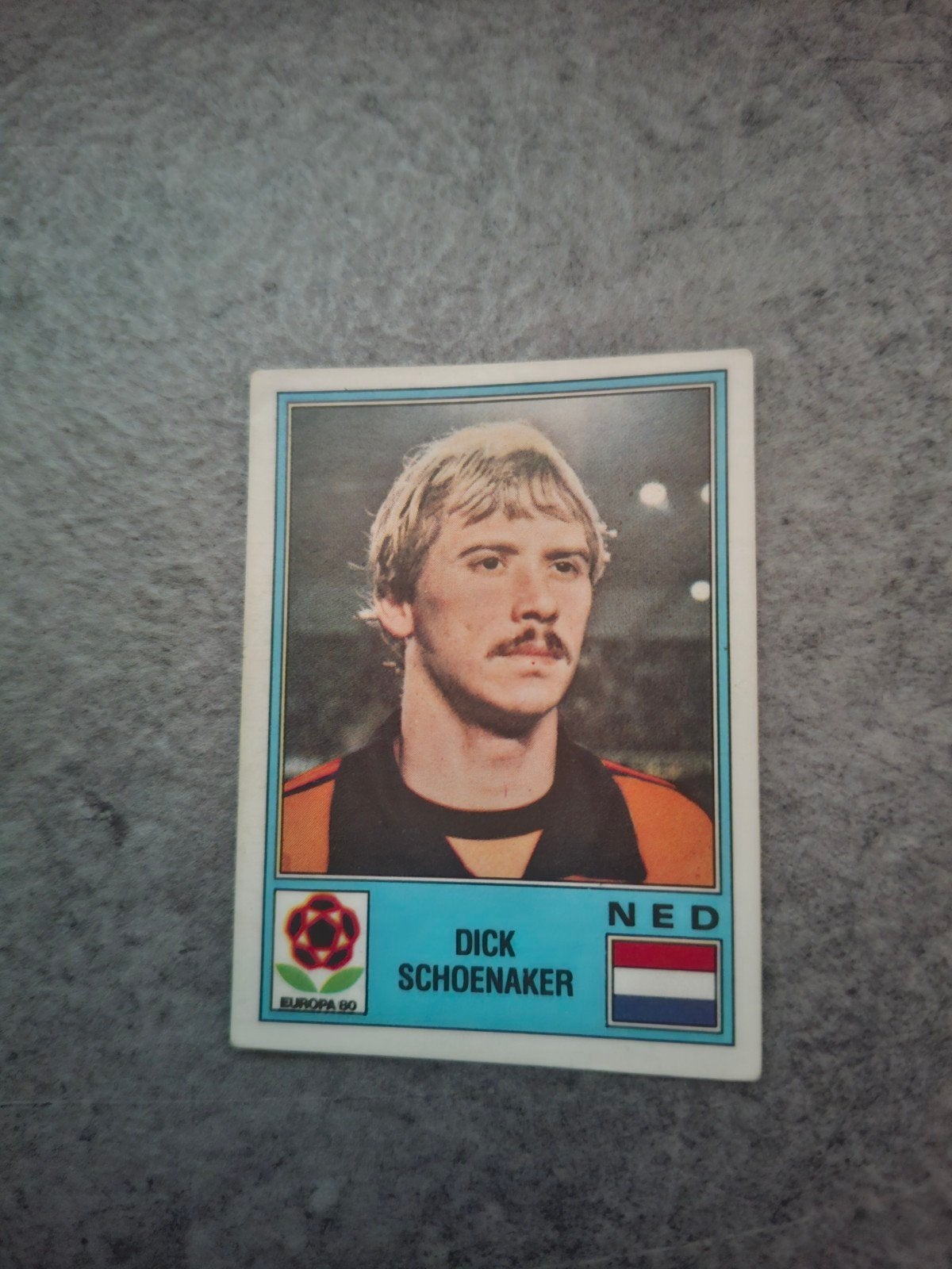 Panini sticker Euro 80 Italia. Dick Schoenaker Nederland., Ophalen of Verzenden, Zo goed als nieuw, Sticker