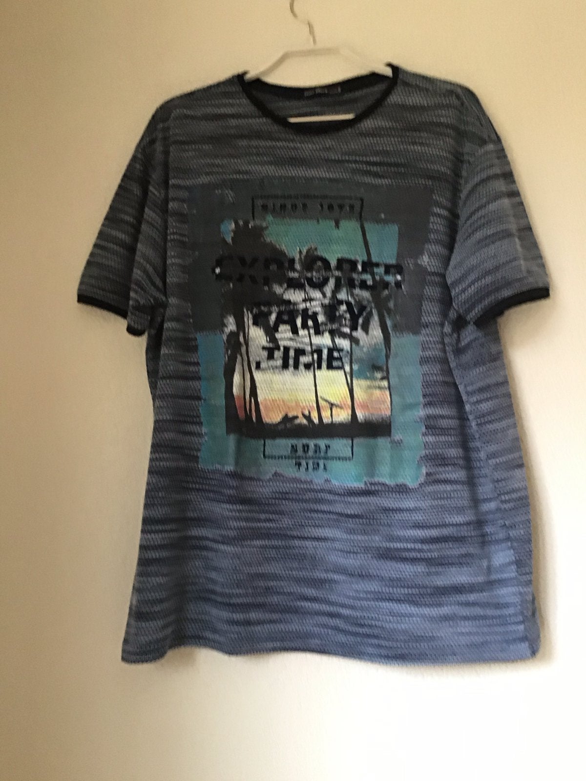 Jean Pierre Shirt blauw met opdruk maat XXL, Ophalen of Verzenden, Zo goed als nieuw, Maat 56/58 (XL), Blauw