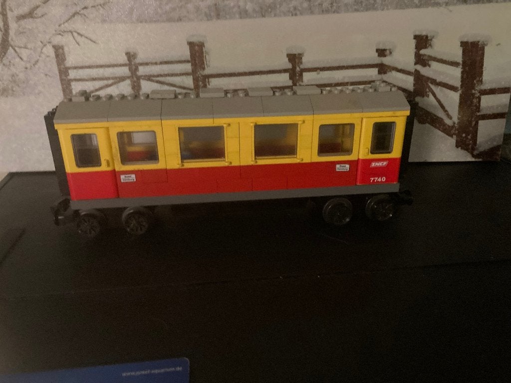 lego trein wagon 12v 7740 moc, Ophalen of Verzenden, Gebruikt, Lego