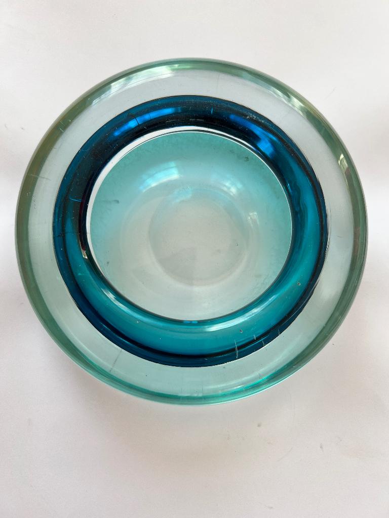 Glazen schaal blauw studio de Oude Horn Bernard Heesen?, Antiek en Kunst, Ophalen of Verzenden